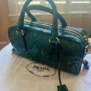 RARE PRADA Python Bag - beautiful emerald jade green color
